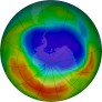Antarctic ozone map for 2025-10-08